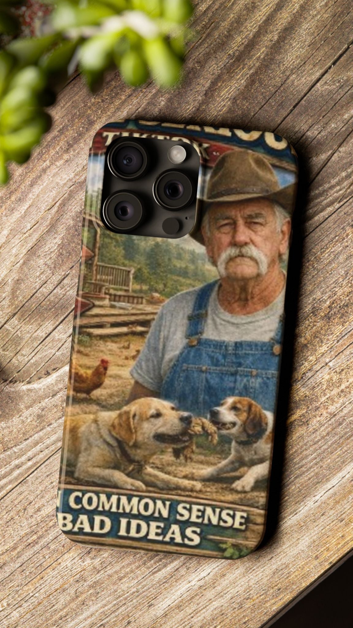 Rustic Farmer Phone Case — “Common Sense” Country Vintage Design