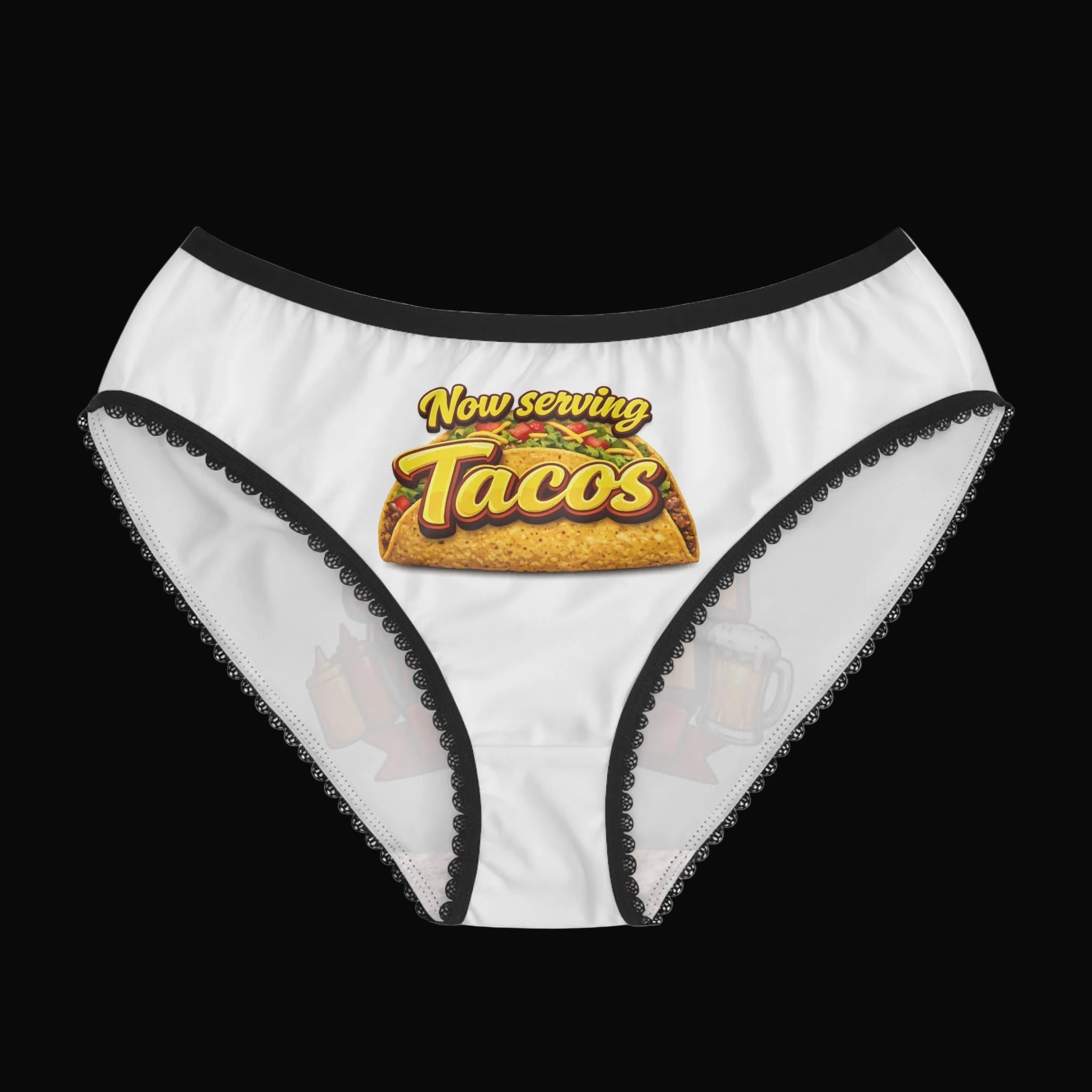 Buzzard Butt Diner Women's Briefs — 'Now Serving Tacos' Novelty Bikini Underwear