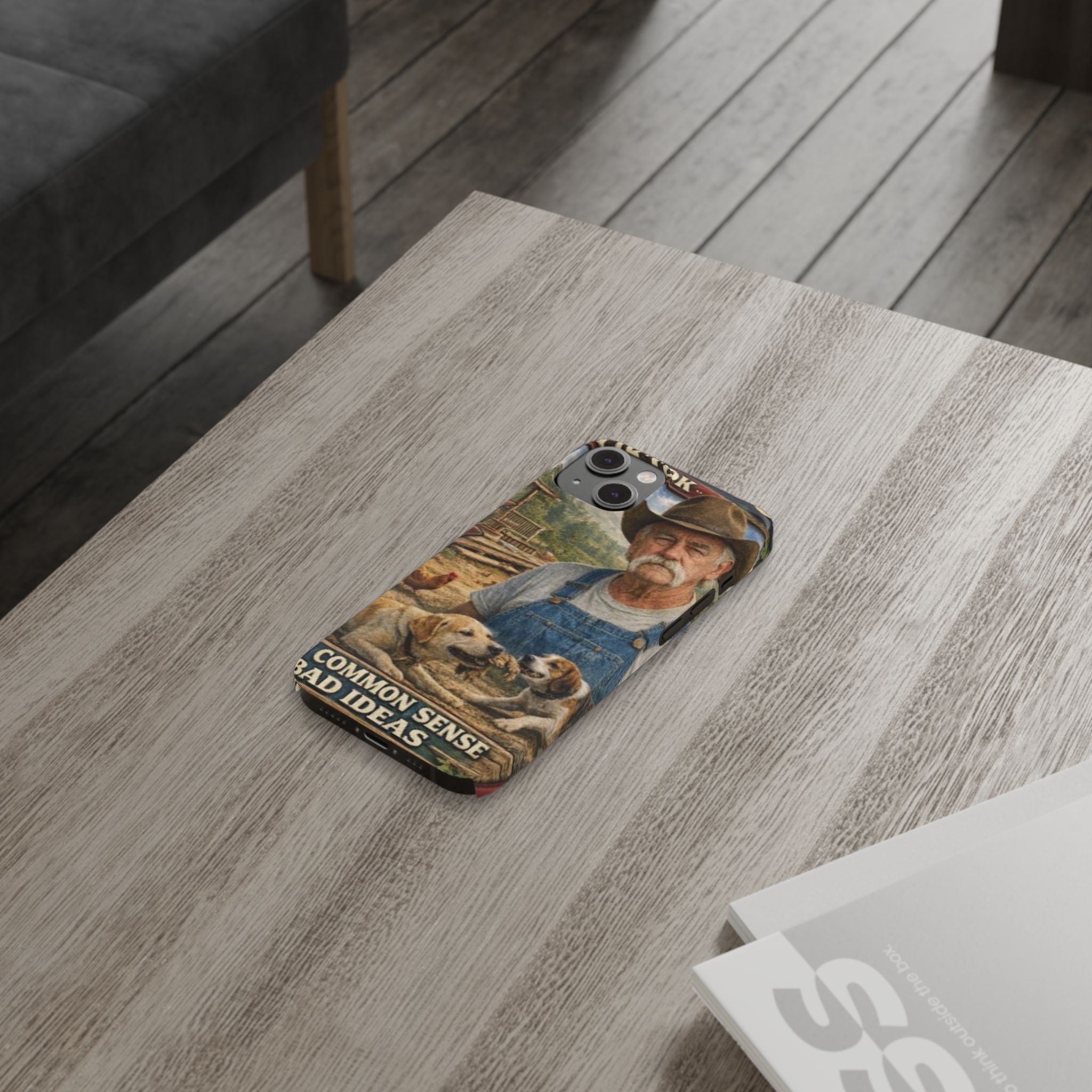 Rustic Farmer Phone Case — “Common Sense” Country Vintage Design