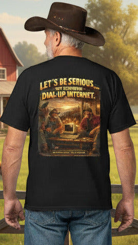 Retro Dial-Up Internet T‑Shirt — “Let’s Be Serious… We Survived Dial‑Up Internet” Vintage Gamer Tee
