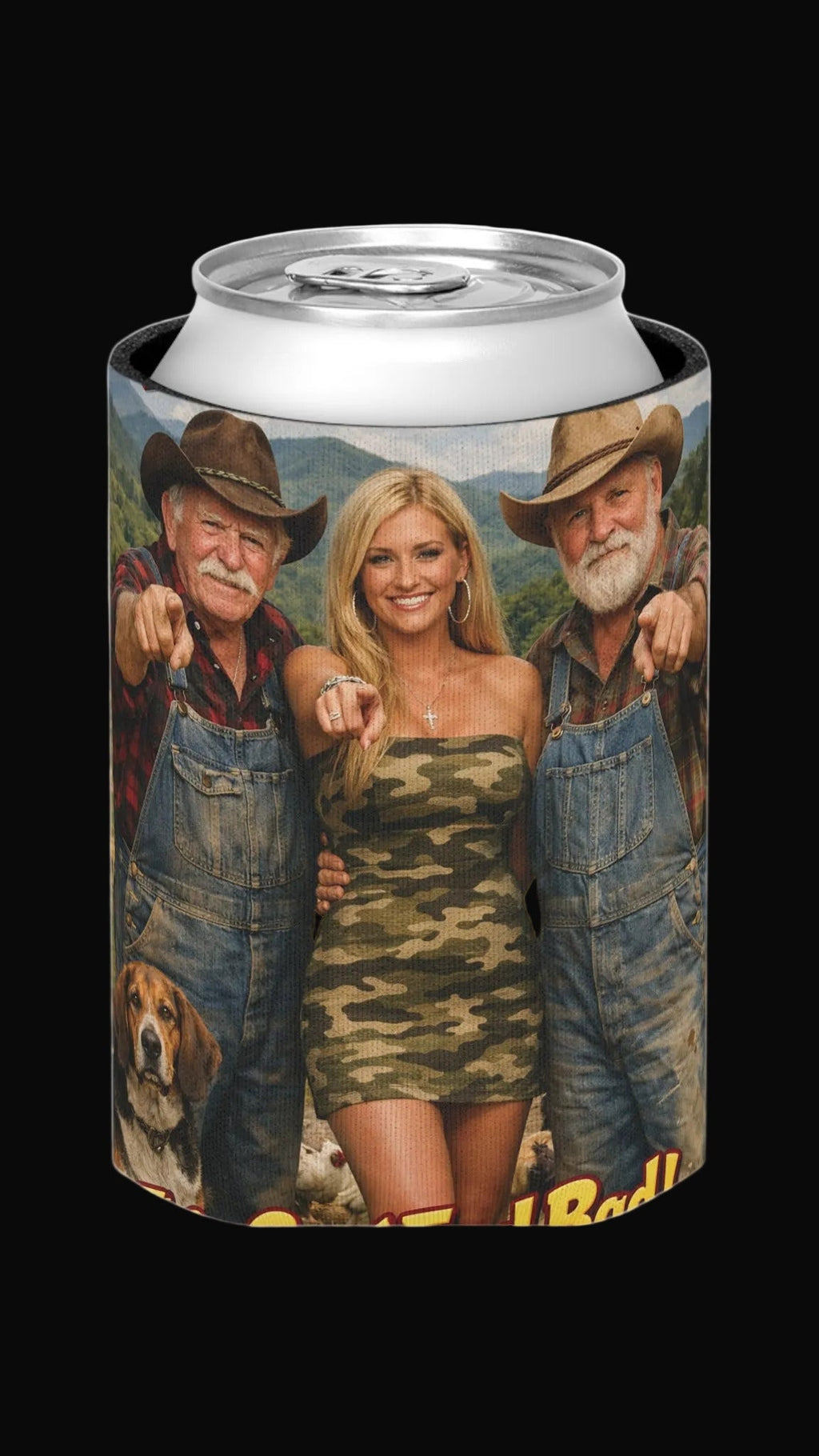 Can Cooler — 'Gon' End Bad!' Country Girl Camo Drink Koozie