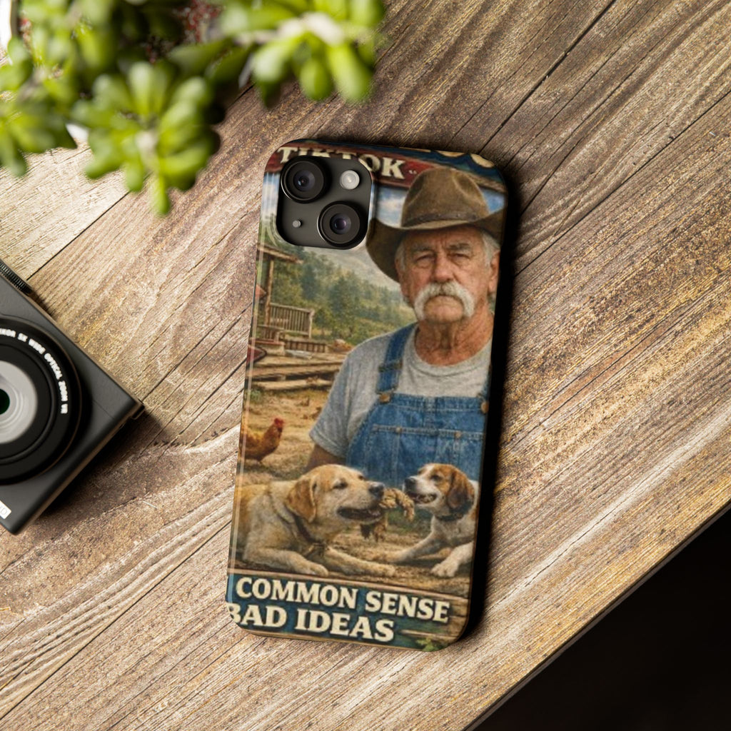 Rustic Farmer Phone Case — “Common Sense” Country Vintage Design