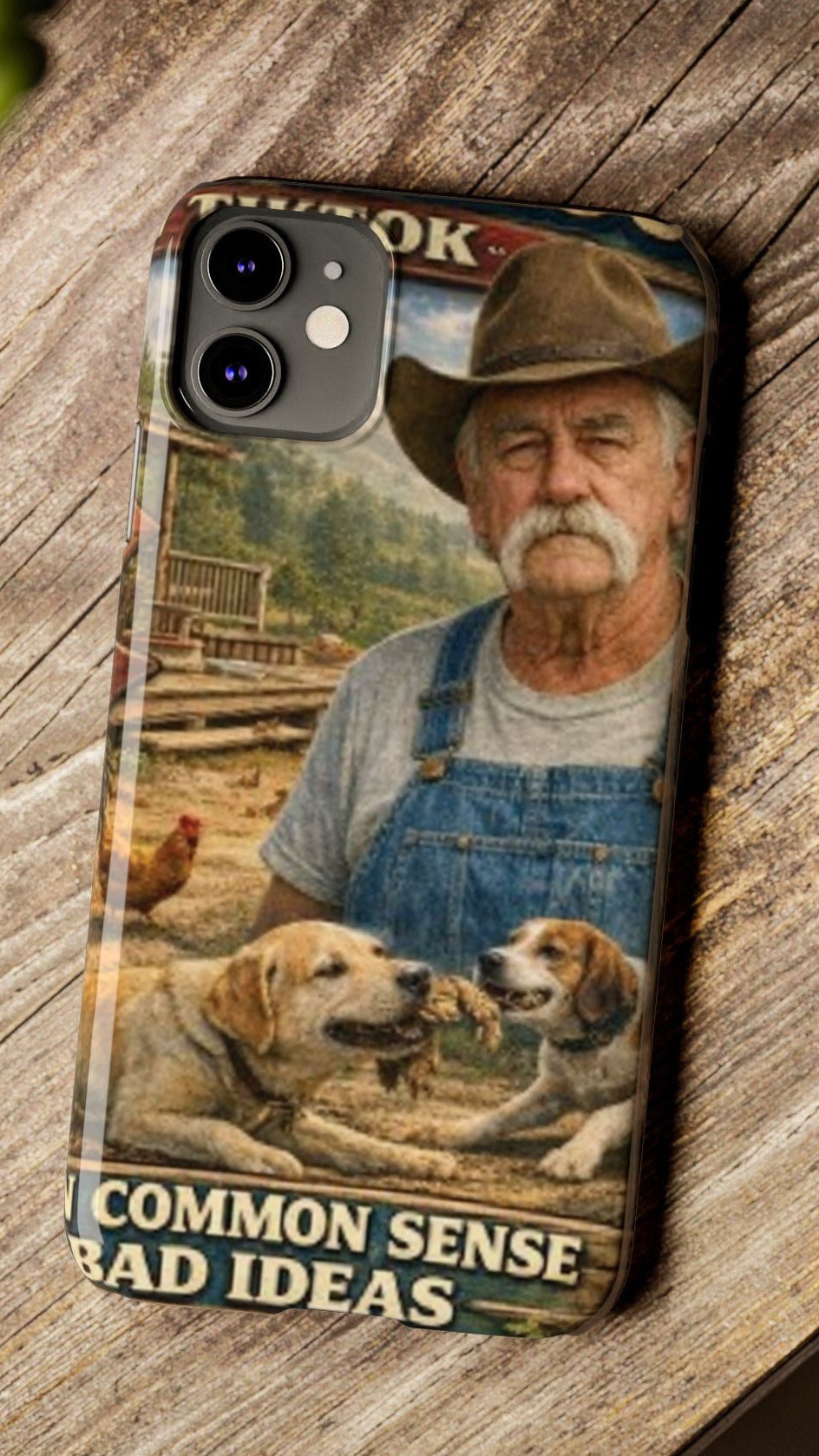 Rustic Farmer Phone Case — “Common Sense” Country Vintage Design