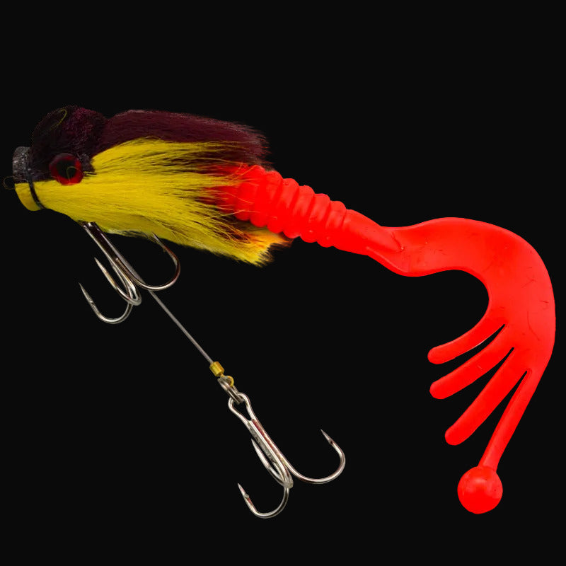 Palisandro Baby Rat Swimbait Bucktail - Muskie/Pike Lure, Hand - tied Deer Hair, Solid Body Fishing Rig