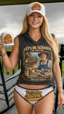 Buzzard Butt Diner Women's Briefs — 'Now Serving Tacos' Novelty Bikini Underwear